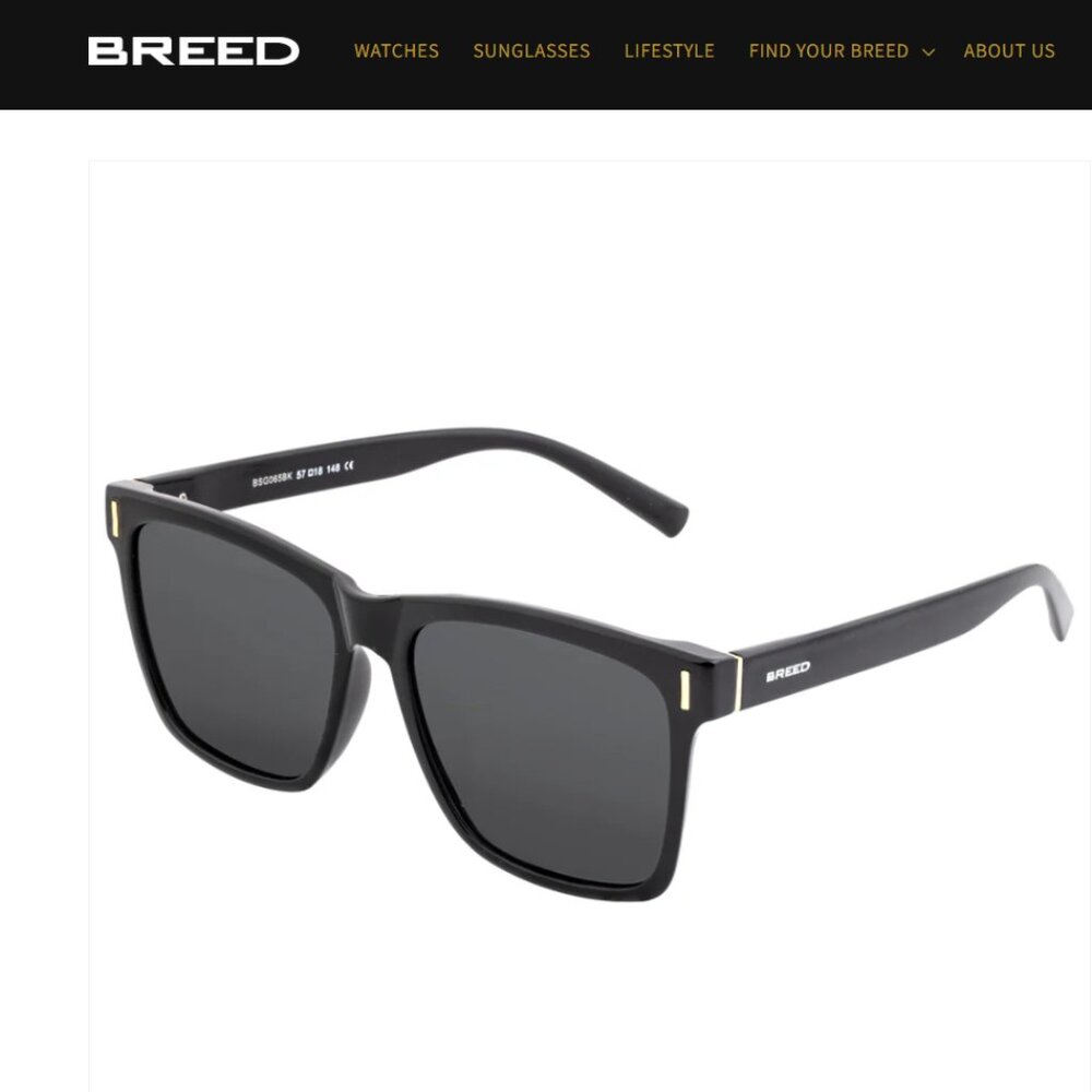 Breed Black Square Sunglasses – Style BSG065BK